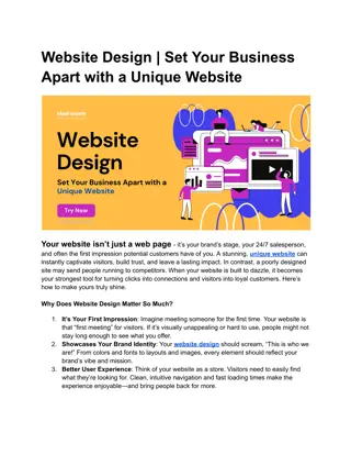 Website Design | Set Your Business Apart with a Unique Website