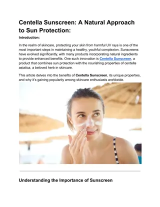 Centella Sunscreen A Natural Approach to Sun Protection