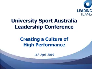 University Sport Australia Leadership Conference: Building a Culture of High Performance