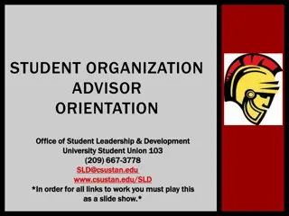 Student Organization Advisor Orientation at Office of Student Leadership & Development