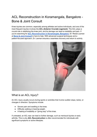 ACL Reconstruction in Koramangala, Bangalore - Bone & Joint Consult