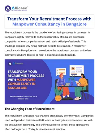 Transform Your Recruitment Process with Manpower Consultancy in Bangalore