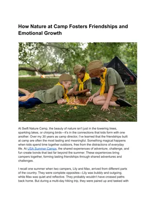 How Nature at Camp Fosters Friendships and Emotional Growth