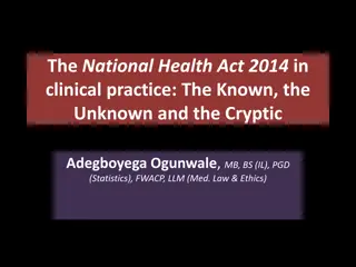 The National Health Act 2014 in Clinical Practice Overview