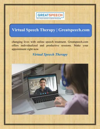 Virtual Speech Therapy | Greatspeech.com