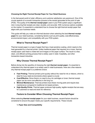 Choosing the Right Thermal Receipt Paper for Your Retail Business