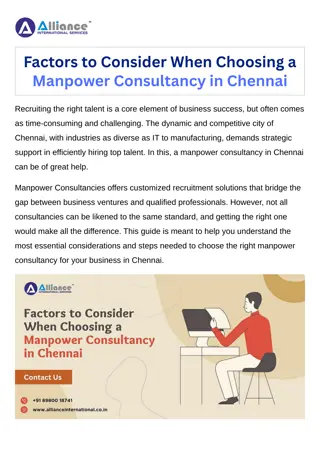 Factors to Consider When Choosing a Manpower Consultancy in Chennai