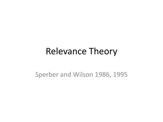 Relevance Theory: Sperber and Wilson's Approach