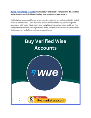 Buying verified Wise accounts