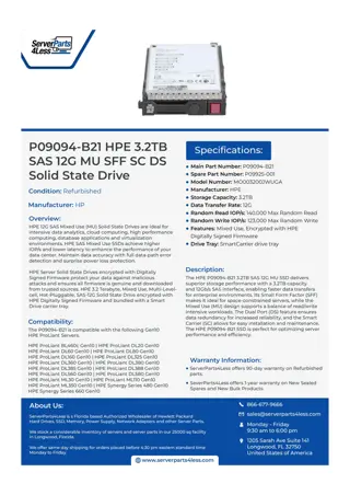 P09094-B21 HPE 3.2TB SAS 12G MU SFF SC DS Solid State Drive