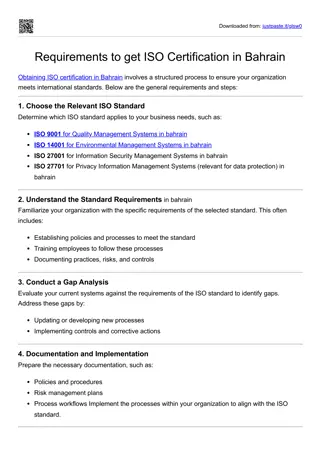 Requirements to get ISO Certification in Bahrain