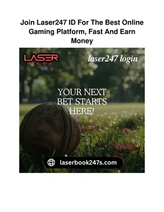 Join Laser247 ID For The Best Online Gaming Platform, Fast And Earn Money