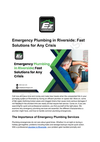 Reliable Plumber in Riverside – Expert Plumbing Services for Your Home