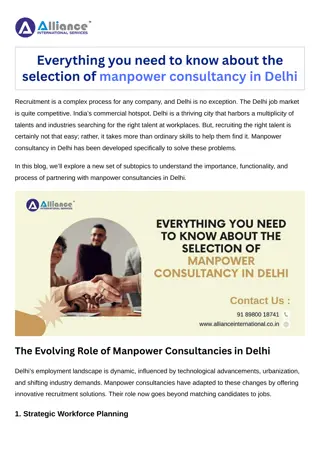 Everything you need to know about the selection of manpower consultancy in Delhi