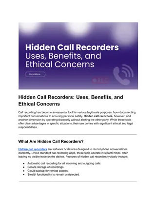 Hidden Call Recorders: Uses, Benefits, and Ethical Concerns