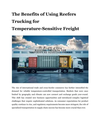 The Benefits of Using Reefers Trucking for Temperature-Sensitive Freight