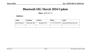 Update on Bluetooth SIG's Plans for Spectrum Sharing