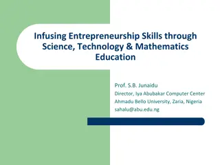 Infusing Entrepreneurship Skills Through Science, Technology & Mathematics Education