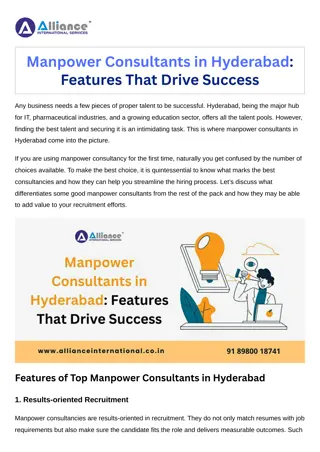 Manpower Consultants in Hyderabad Features That Drive Success