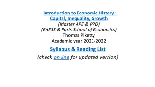 Introduction to Economic History: Capital, Inequality, Growth - Course Overview