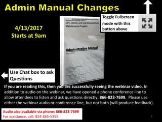 Admin Manual Changes Overview