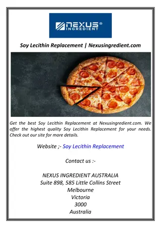 Soy Lecithin Replacement  Nexusingredient.com