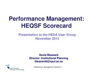 CPUT Performance Management Scorecard for HEQSF Programme Development