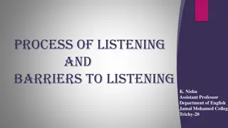 Understanding the Process of Listening and Overcoming Barriers