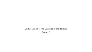 Exploring the Qualities of a Believer in Grade 3 Lesson