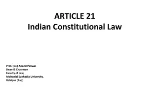 Evolution of Article 21 in Indian Constitutional Law