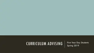 First Year Day Students Curriculum Advising - Spring 2019