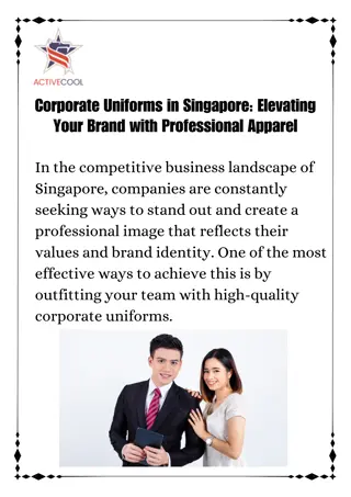 Corporate Uniforms in Singapore Elevating Your Brand with Professional Apparel