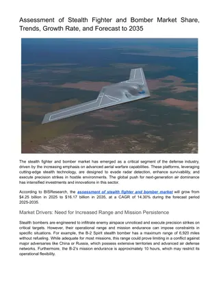 Assessment of Stealth Fighter and Bomber Market