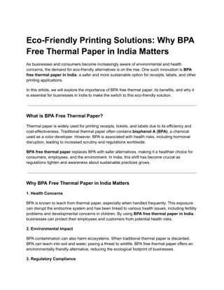 Eco-Friendly Printing Solutions_ Why BPA Free Thermal Paper in India Matters