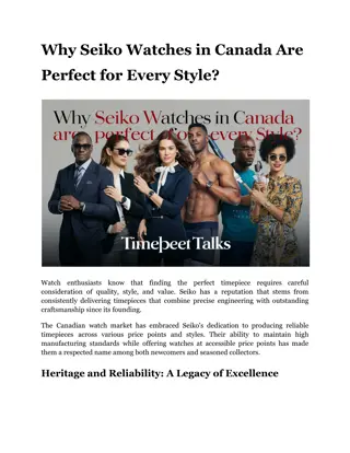 Why Seiko Watches in Canada Are Perfect for Every Style_