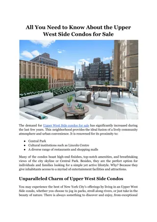 All You Need to Know About the Upper West Side Condos for Sale