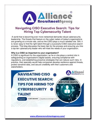 Navigating CISO Executive Search Tips for Hiring Top Cybersecurity Talent