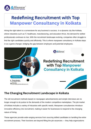 Redefining Recruitment with Top Manpower Consultancy in Kolkata