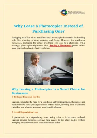 Why Lease a Photocopier Instead of Purchasing One?