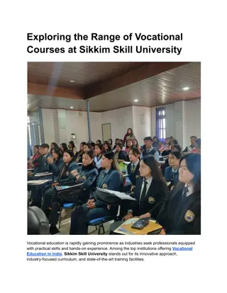 Exploring the Range of Vocational Courses at Sikkim Skill University