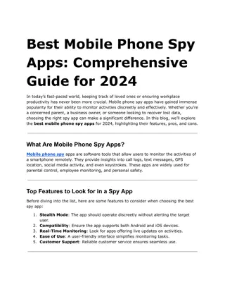 Best Mobile Phone Spy Apps Comprehensive Guide for 2024