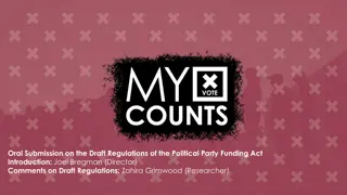 Oral Submission on Draft Regulations of Political Party Funding Act