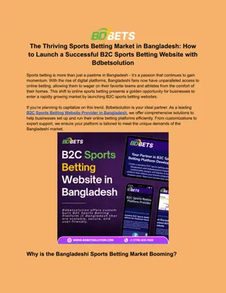 B2C Sports Betting Website Provider in Bangladesh