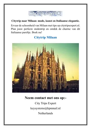 Citytrip naar Milaan mode, kunst en Italiaanse elegantie.