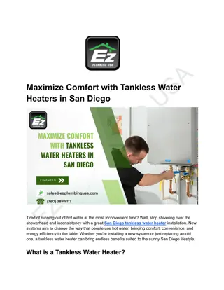 Tankless Water Heater San Diego | Upgrade Your Home with Energy-Efficient