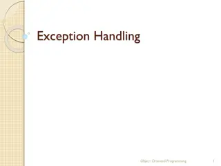 Exception Handling in Object-Oriented Programming