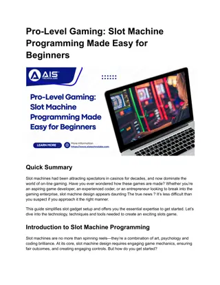 Pro-Level Gaming_ Slot Machine Programming Made Easy for Beginners