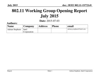 IEEE 802.11 Working Group July 2015 Opening Report