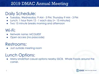 Practical Information for 2019 DMAC Annual Meeting Attendees