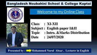 Online Class Introduction & Marks Distribution for English XI-XII